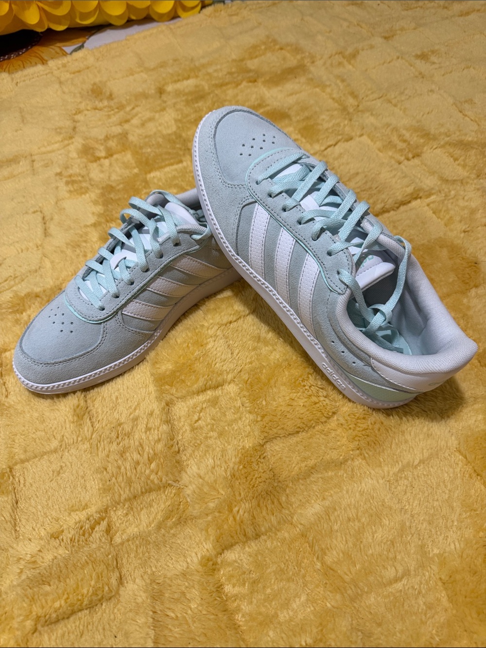 adidas Mint Green Suede Low-Top Sneakers